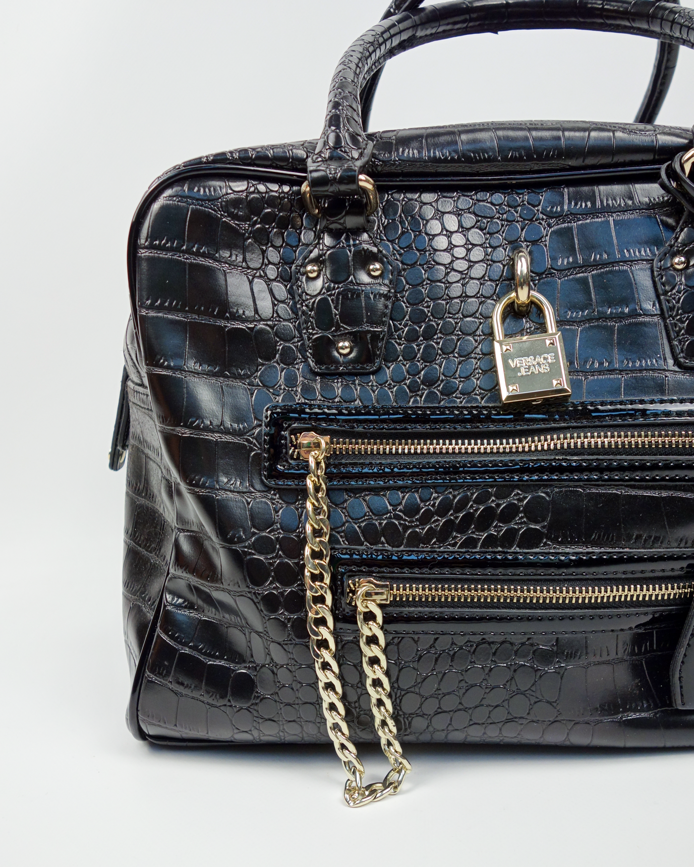 Versace Jeans Cocodrile Texture Squared Bag 2000's