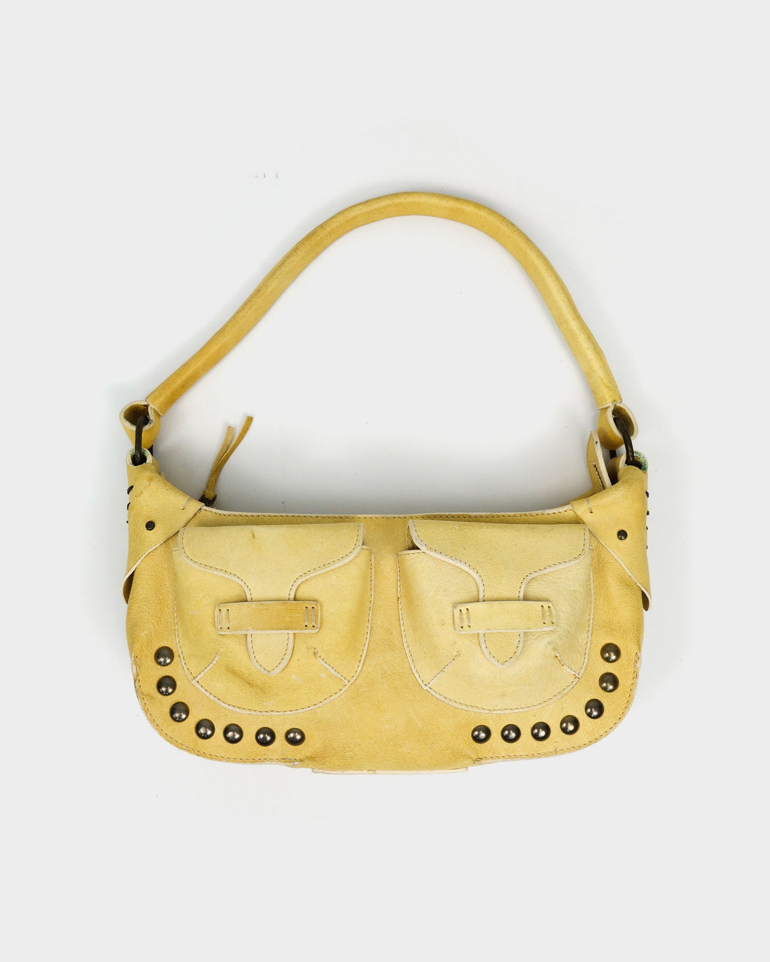 Cavalli Freedom Faded Yellow Leather Bag 2000's
