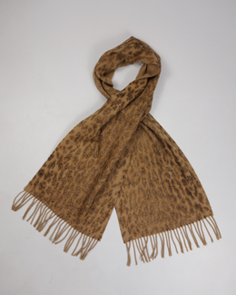 Dries Van Noten Leopard Print Cashmere Scarf 2000's