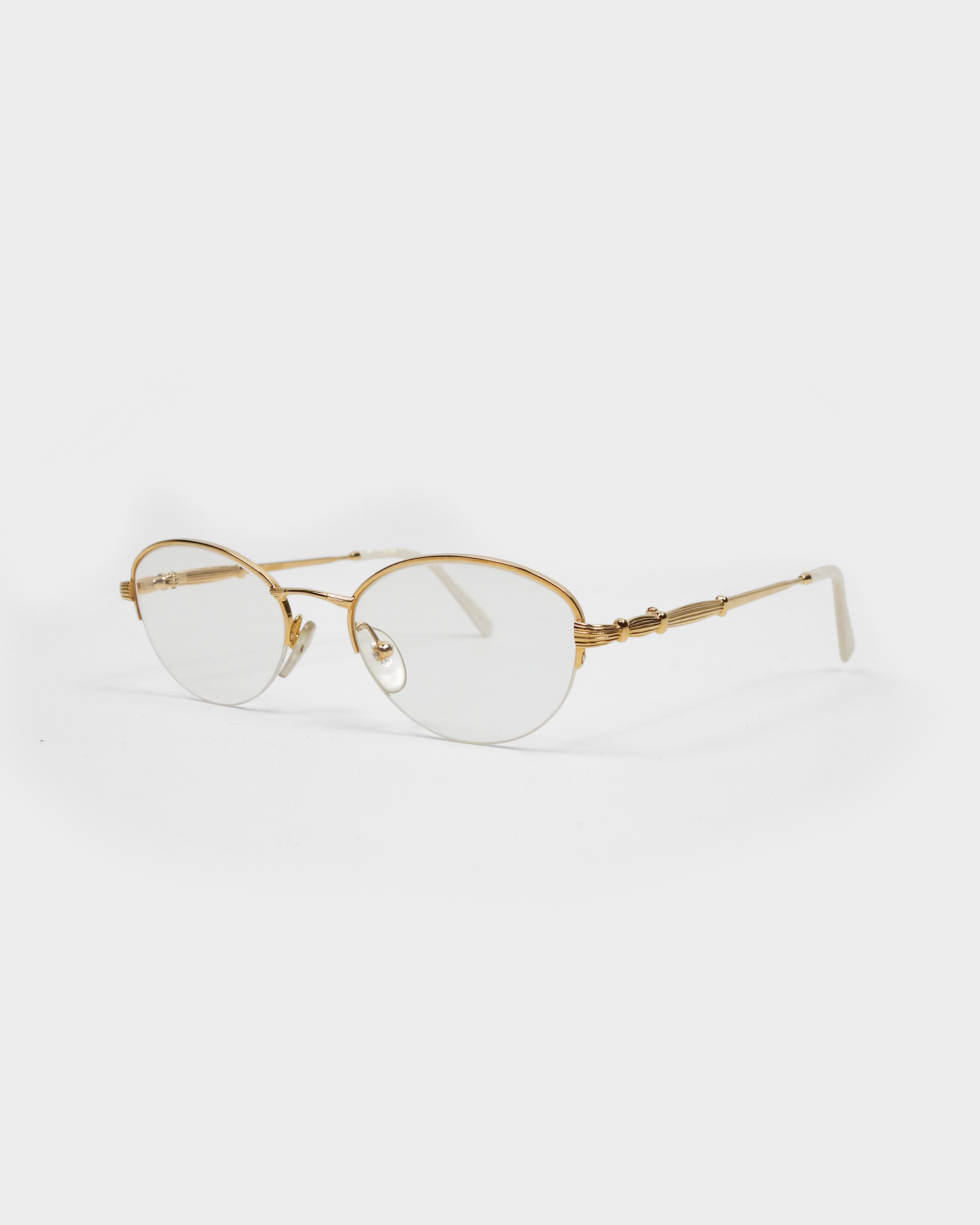Balenciaga Golden And Marble Frame Glasses 1990's