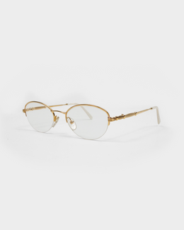 Balenciaga Golden And Marble Frame Glasses 1990's