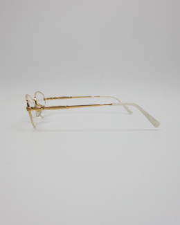 Balenciaga Golden And Marble Frame Glasses 1990's