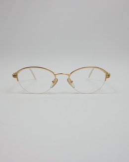 Balenciaga Golden And Marble Frame Glasses 1990's