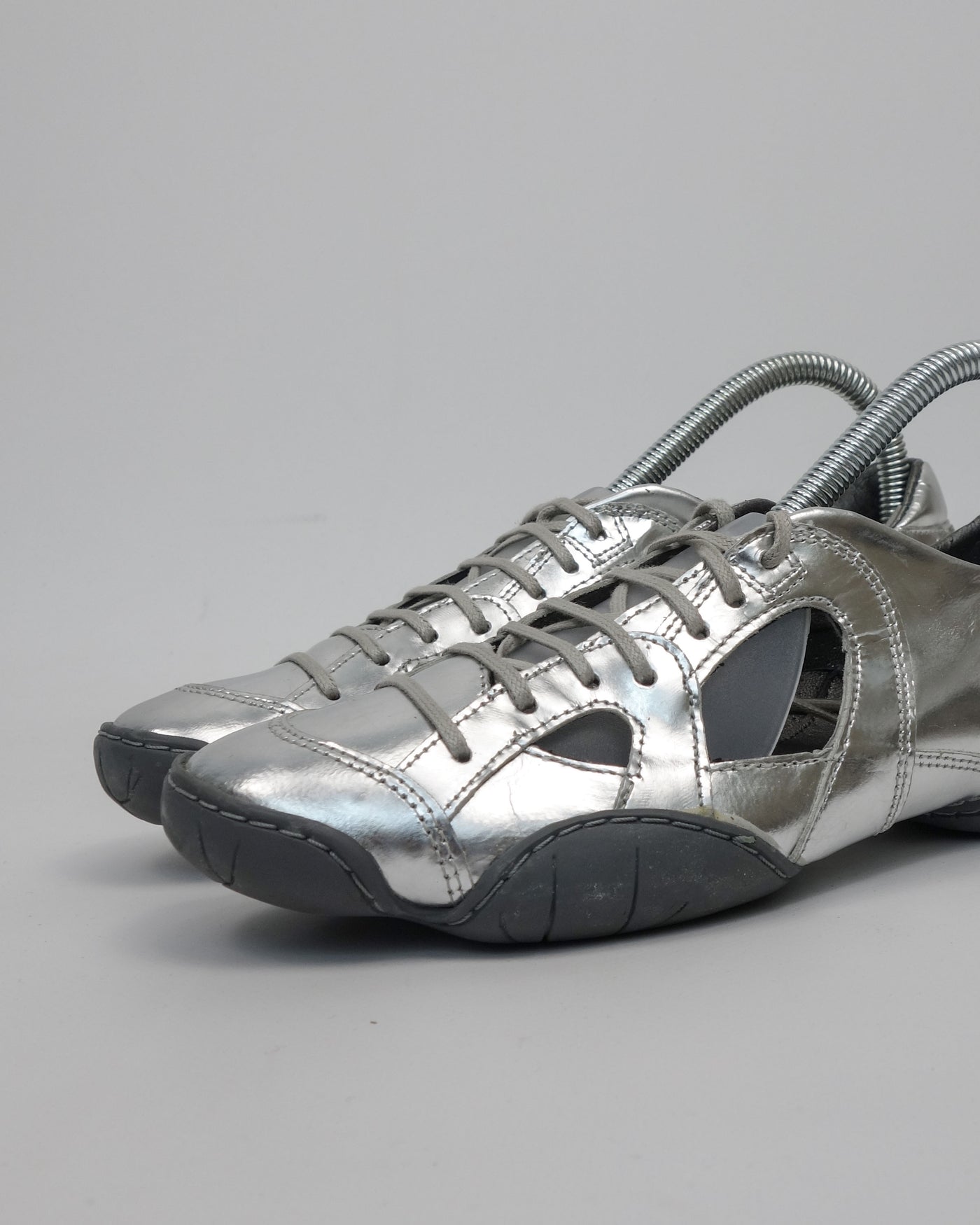 Marithé Francois Girbaud Metal Silver Opened Shoes 2000's