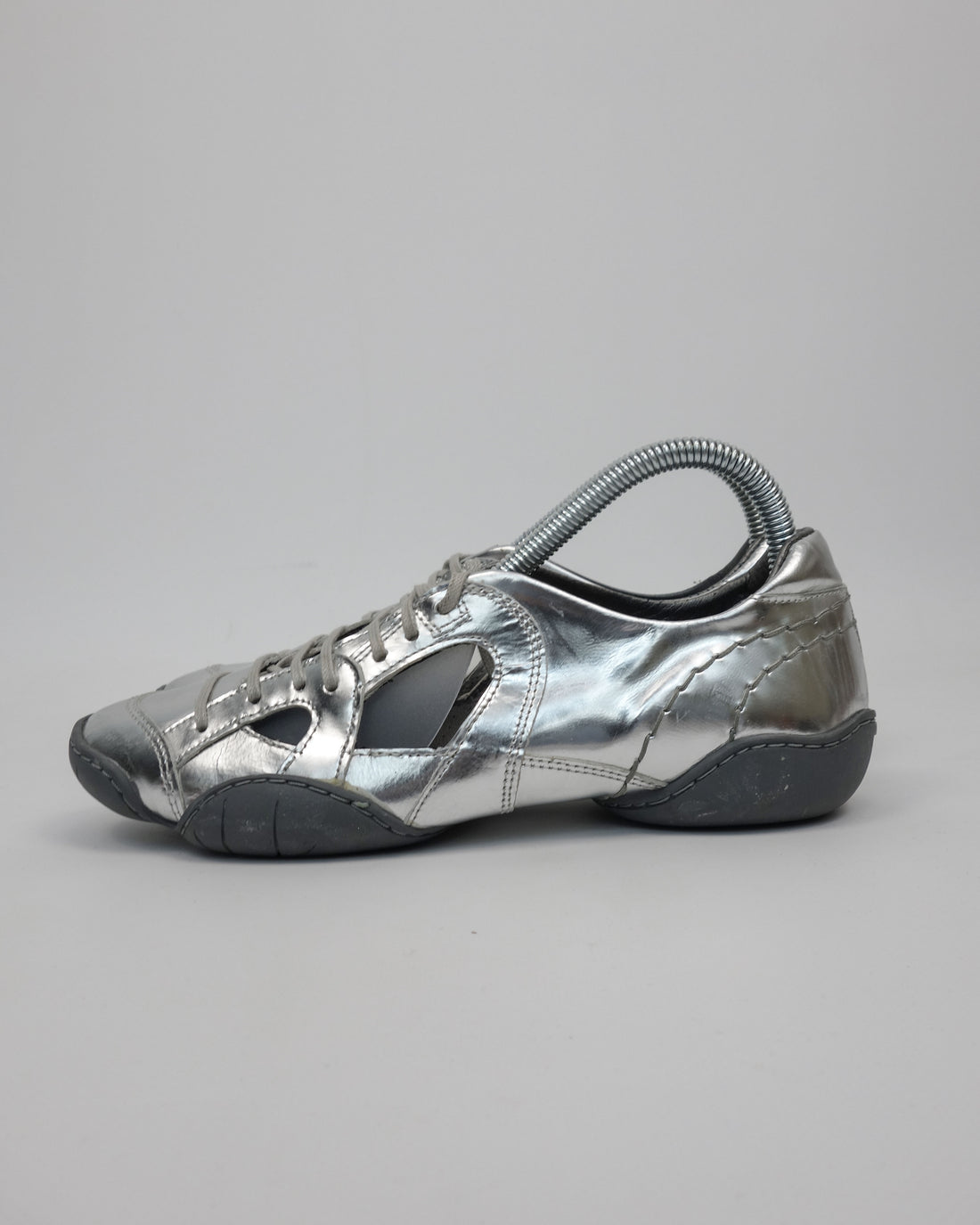 Marithé Francois Girbaud Metal Silver Opened Shoes 2000's