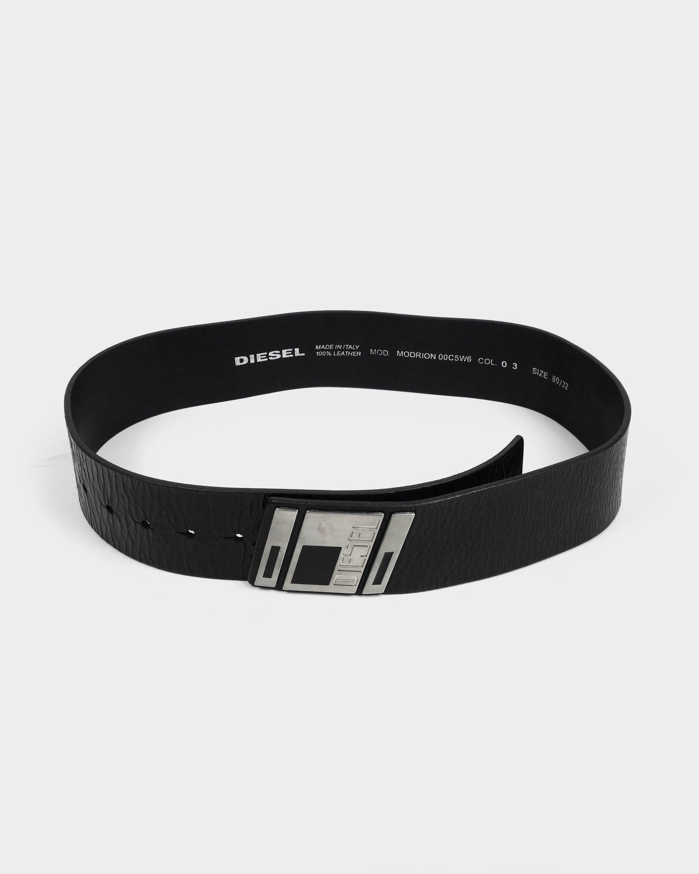 Diesel "Modrion" Black Leather Belt 2000's