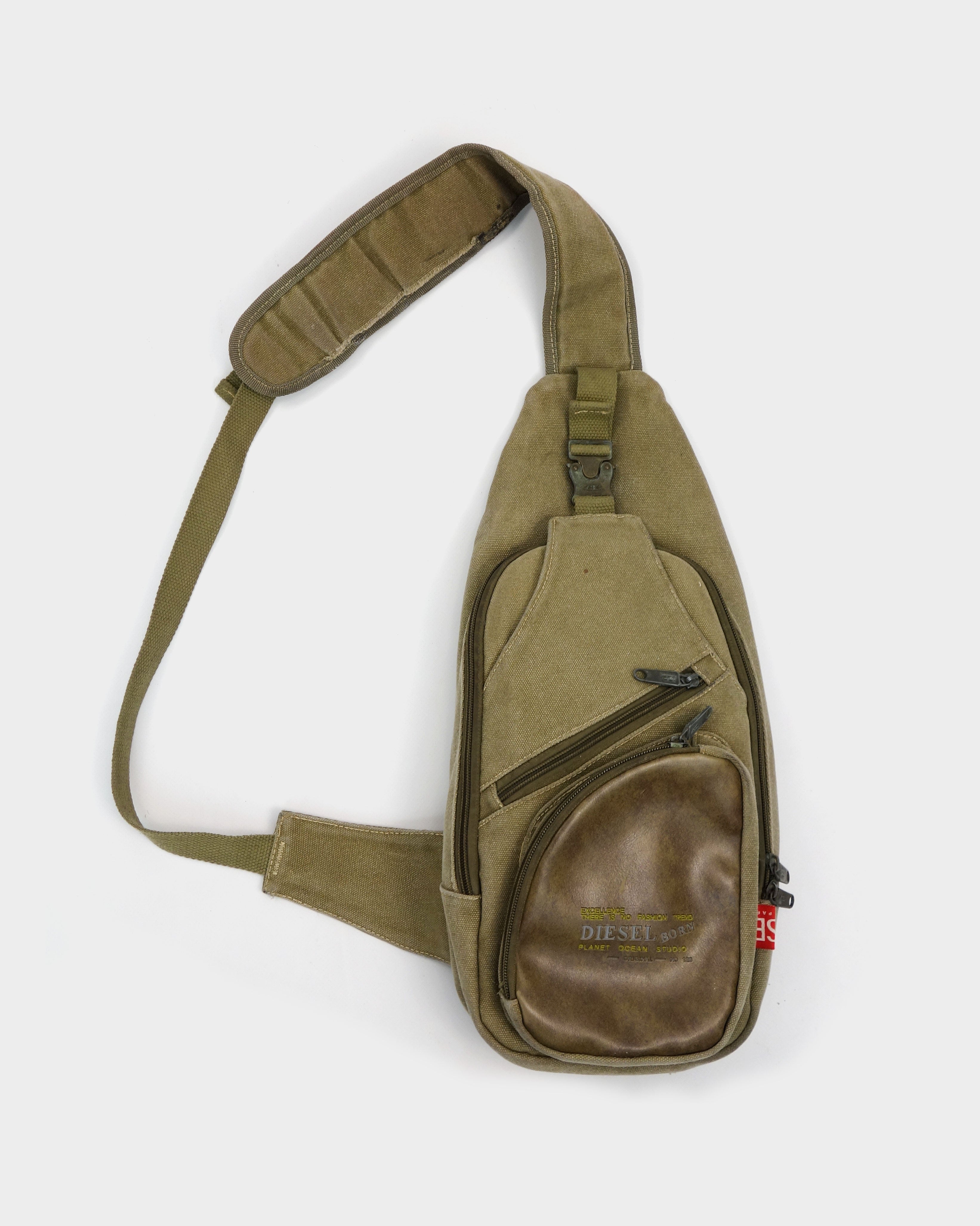 Diesel Military Green Compact Sling Bag 1990's