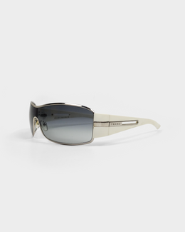 Prada Mask White Frame Sunglasses 2000's