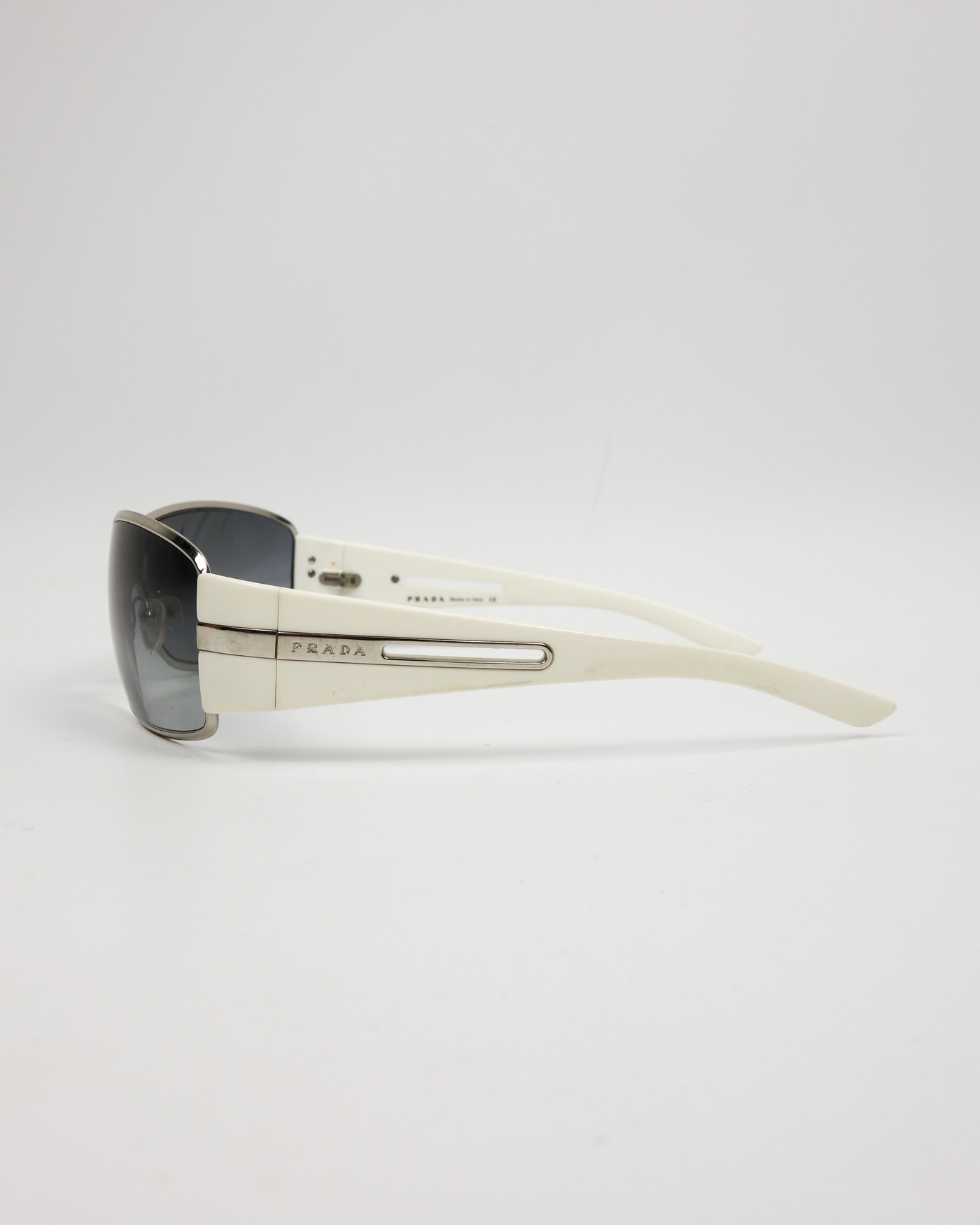 Prada Mask White Frame Sunglasses 2000's