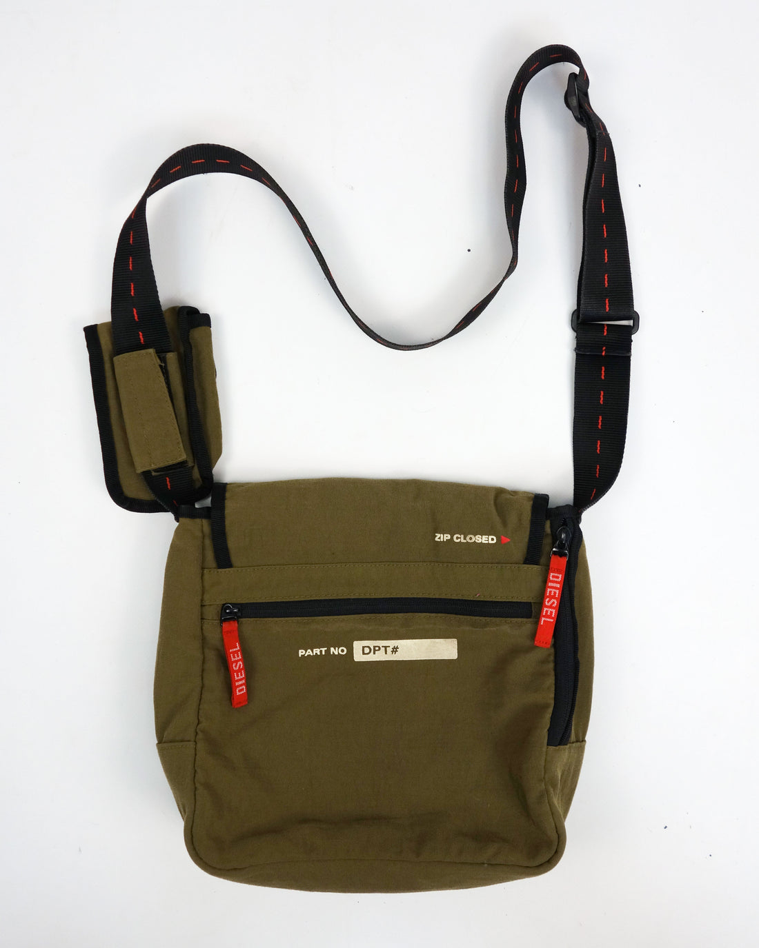 Diesel Parachute Green Side Bag 2000's
