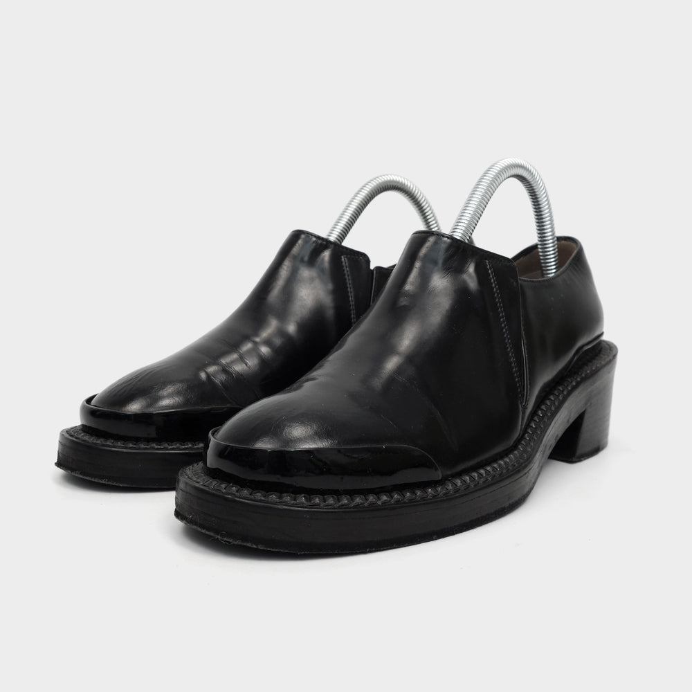 Marni Black Leather Loafer Shoes 2000's