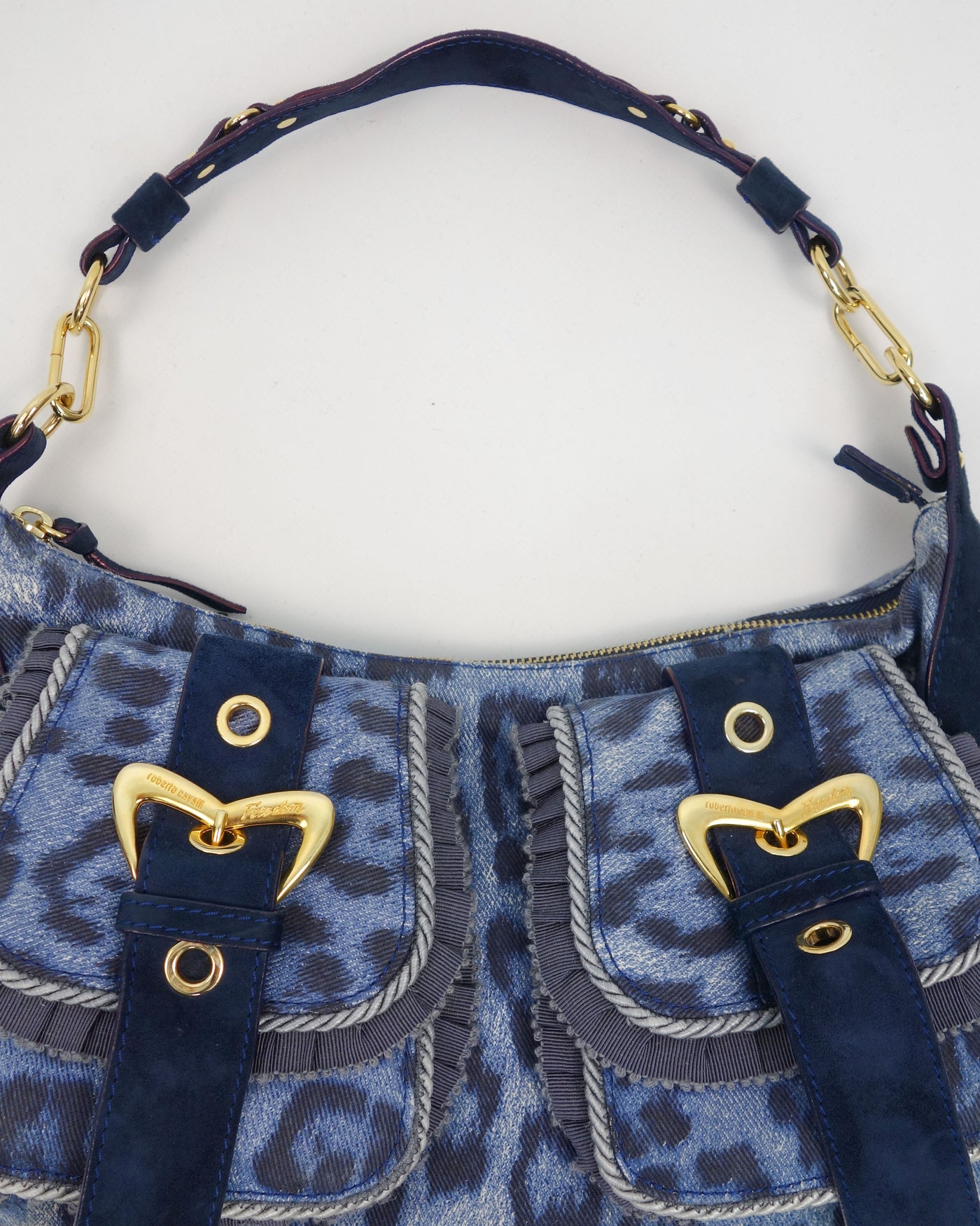 Roberto Cavalli Freedom Blue Cheetah Bag 2000's