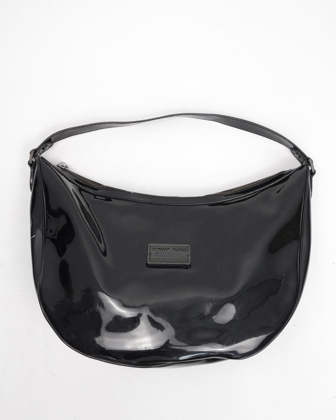 Armani Black Shiny Shoulder Bag 2000's