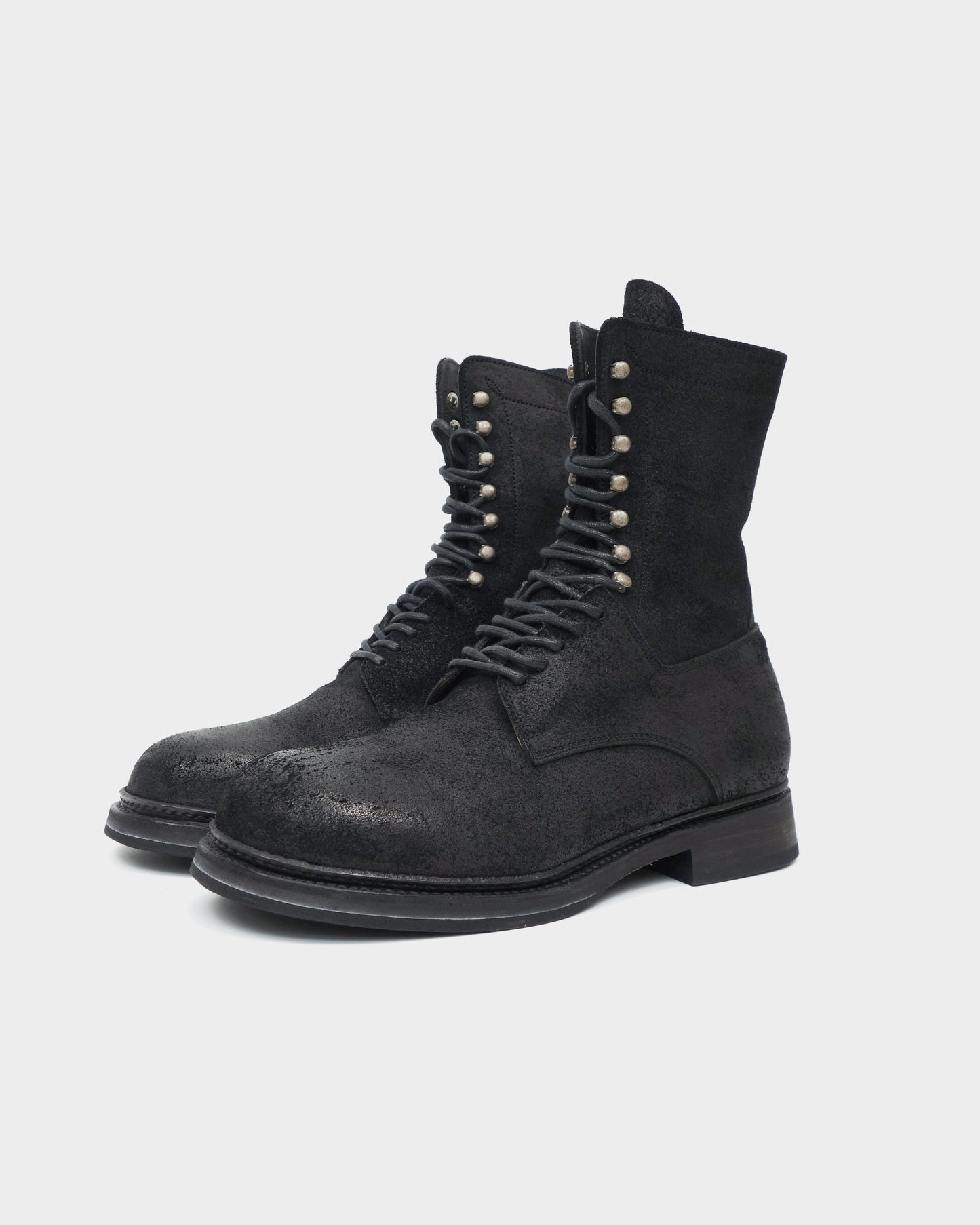 MIHARA YASUHIRO Distressed Leather Black Boots 2000’S