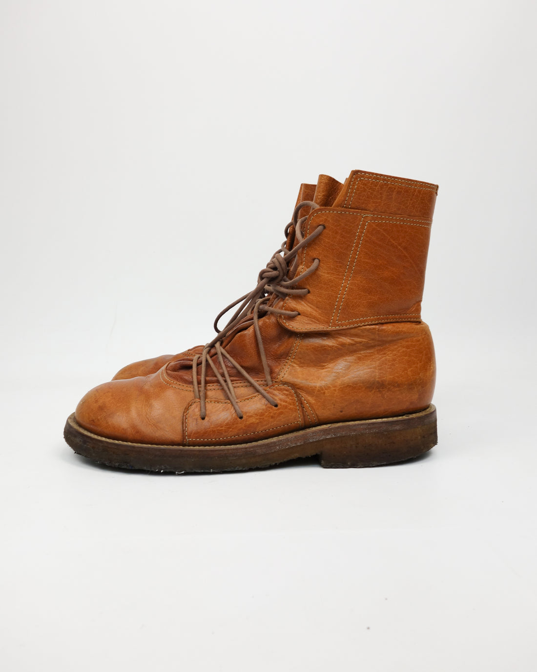 MIHARA YASUHIRO Rounded Toe Leather Boots 1990’S – Vintagetts