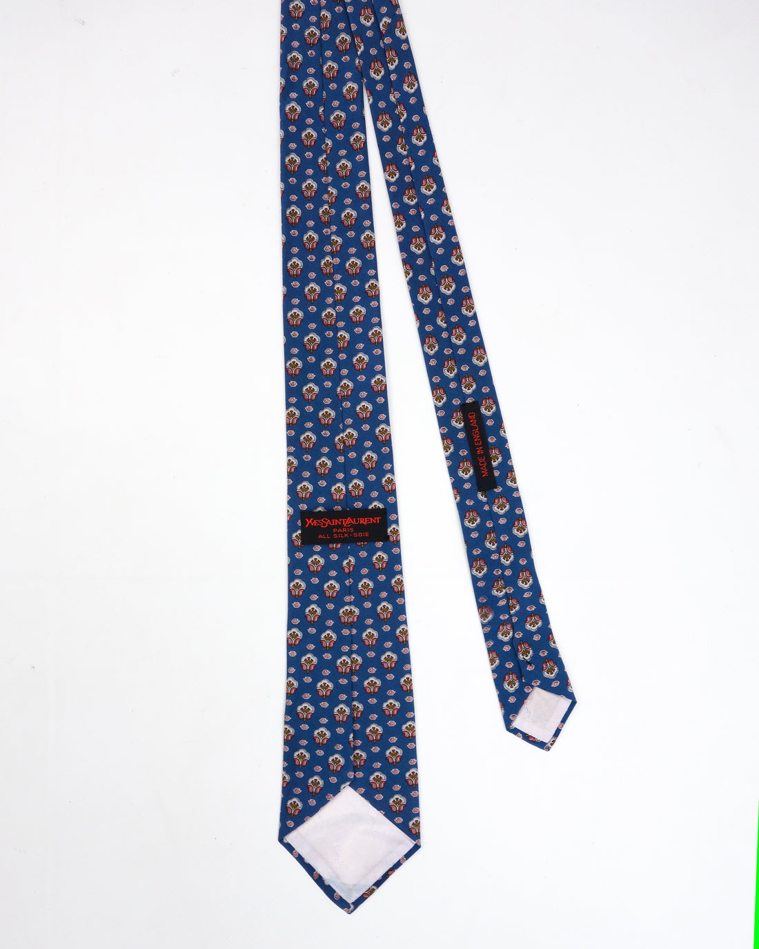 Yves Saint Laurent Blue Print Silk Tie (Made in England) 1990´s