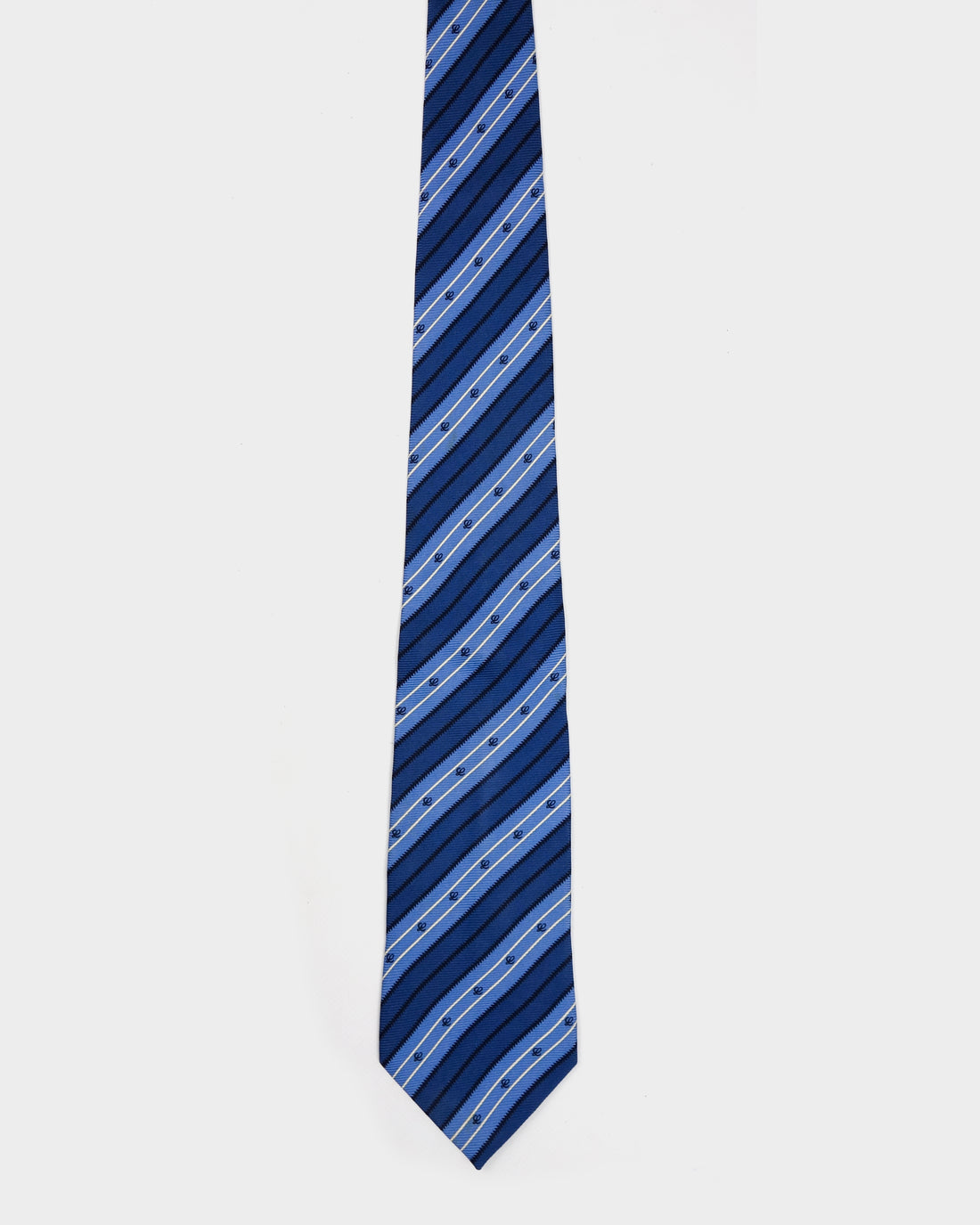 Loewe IVY Stripes Blue Silk Tie 1990's