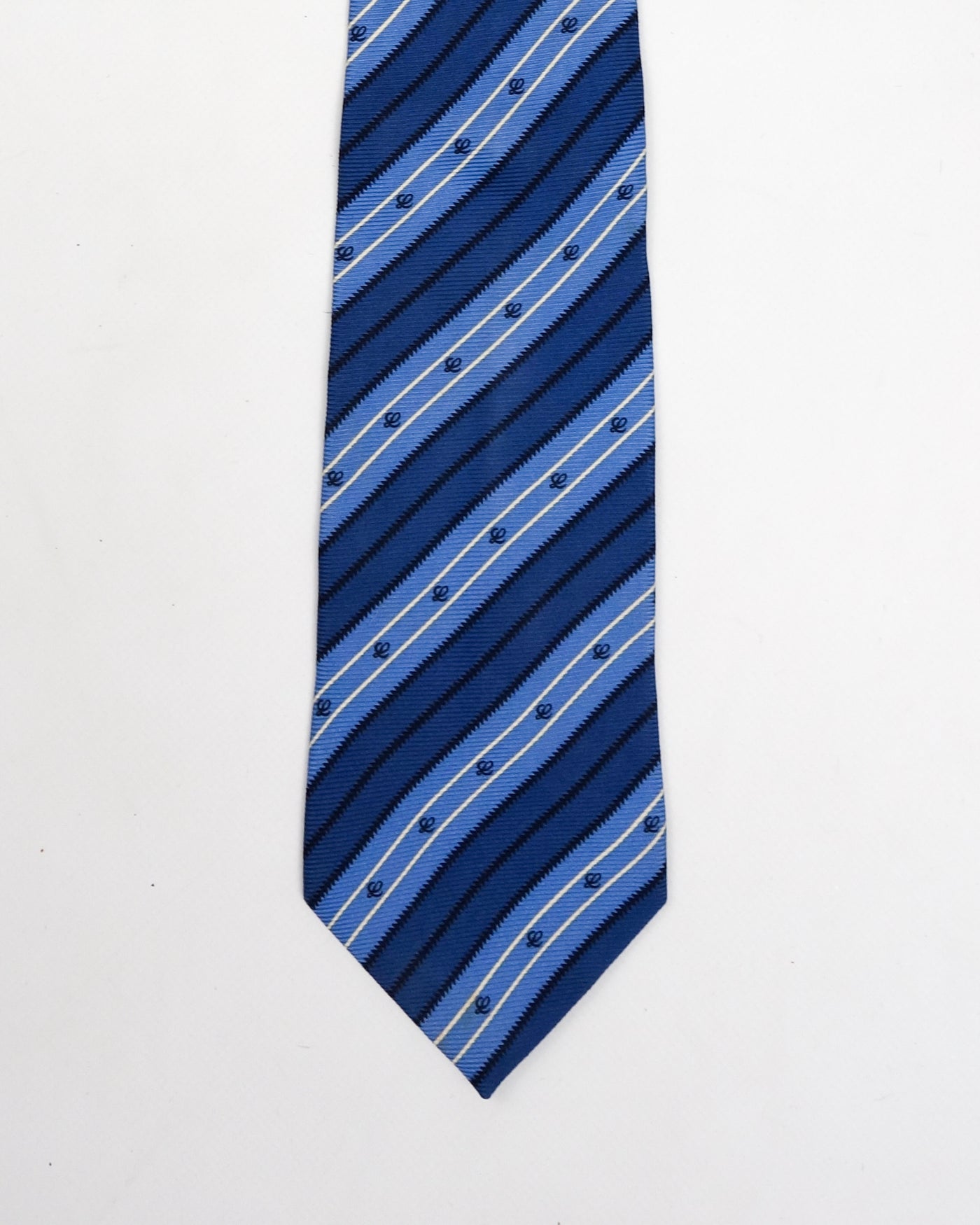 Loewe IVY Stripes Blue Silk Tie 1990's