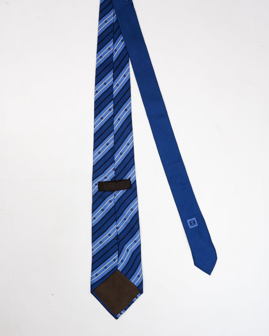Loewe IVY Stripes Blue Silk Tie 1990's