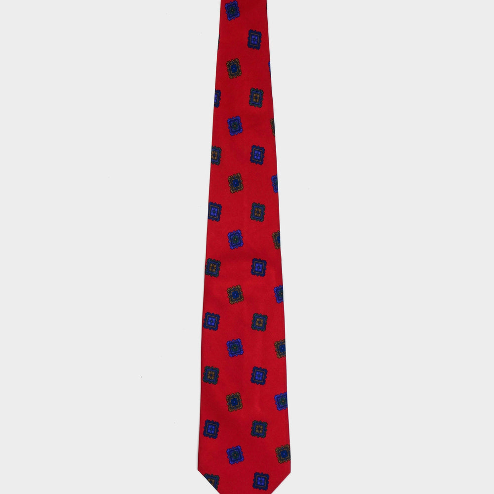 Yves Saint Laurent Red Squares Tie 1990´s