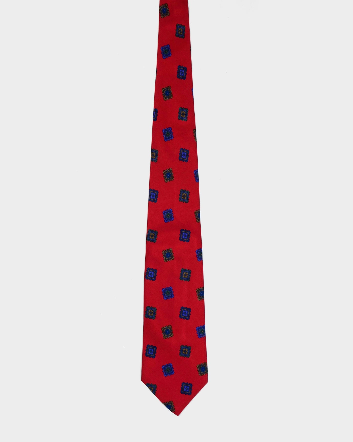 Yves Saint Laurent Red Squares Tie 1990´s