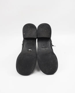 Jil Sander Navy Black Leather High Boots 2000's