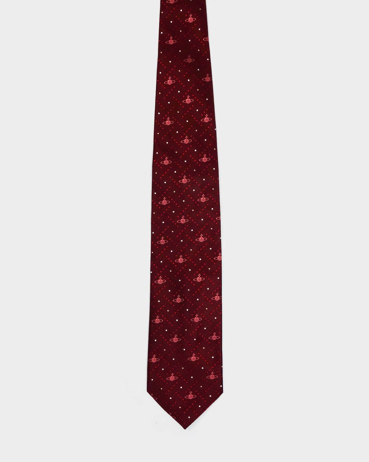 Vivienne Westwood Burgundy Logo Tie 2000's