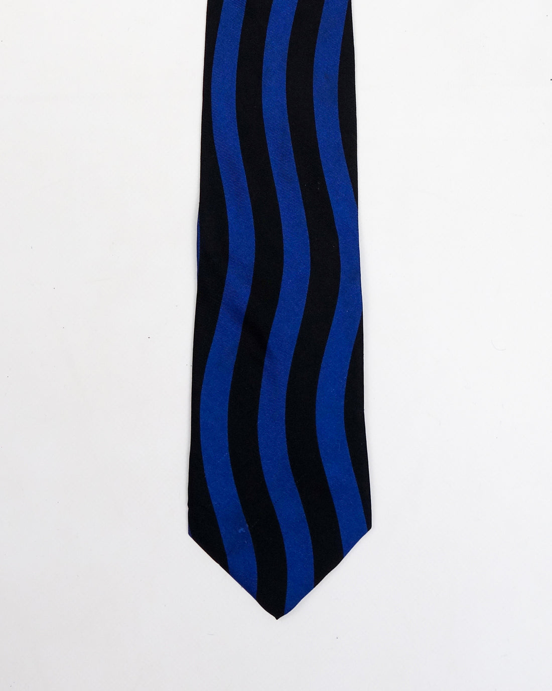 Thierry Mugler Curved Stripes Silk Tie 1990's