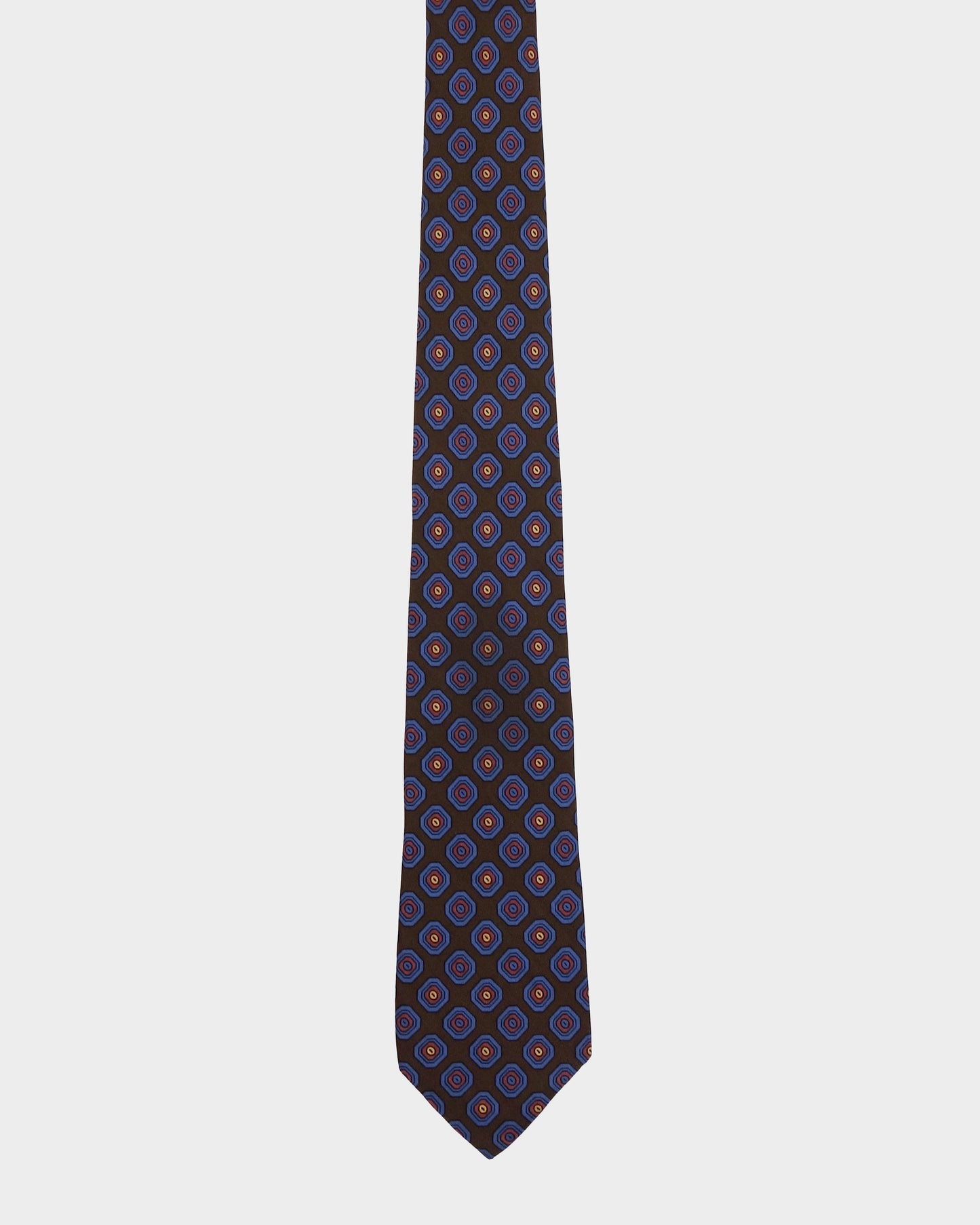 Yves Saint Laurent Brown Print Silk Tie 1990´s