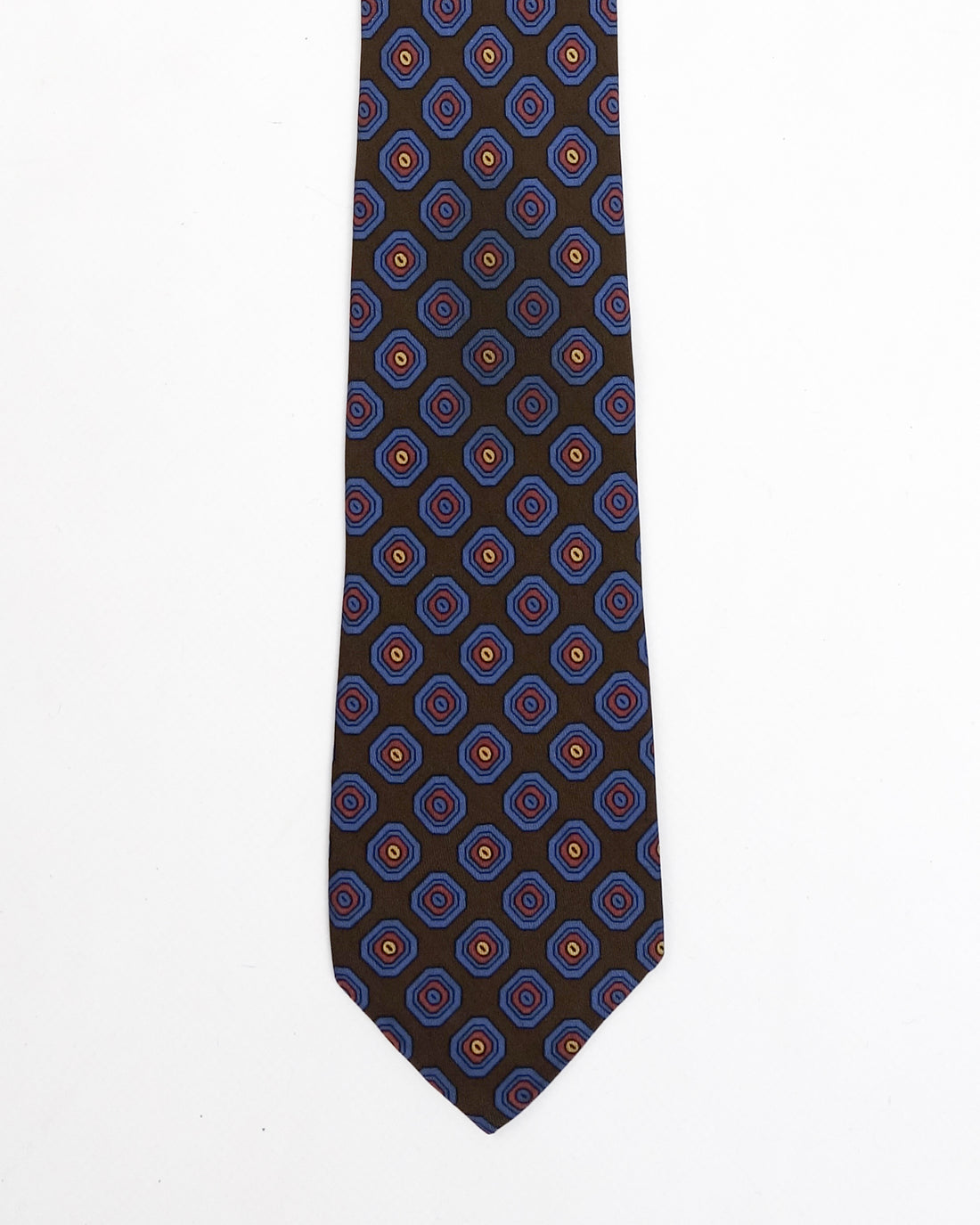 Yves Saint Laurent Brown Print Silk Tie 1990´s