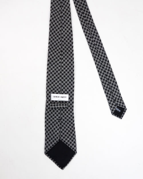 Armani Patterned Wool Tie 2000's - Vintagetts