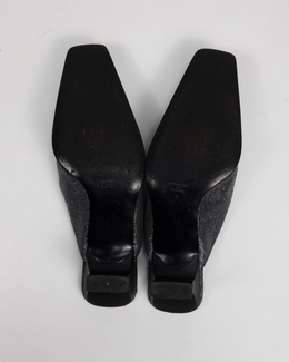 Balenciaga Silver Motif Mules 1990's