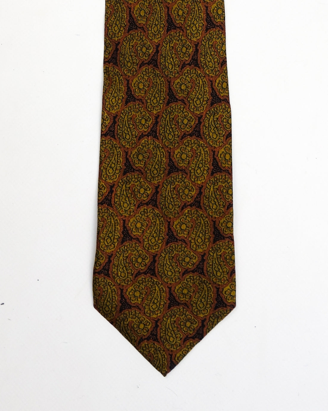 Armani Golden Parsley Print Silk Tie 2000's