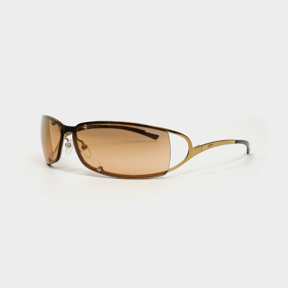 Diesel Micro Stray Gold Sunglasses 2000's