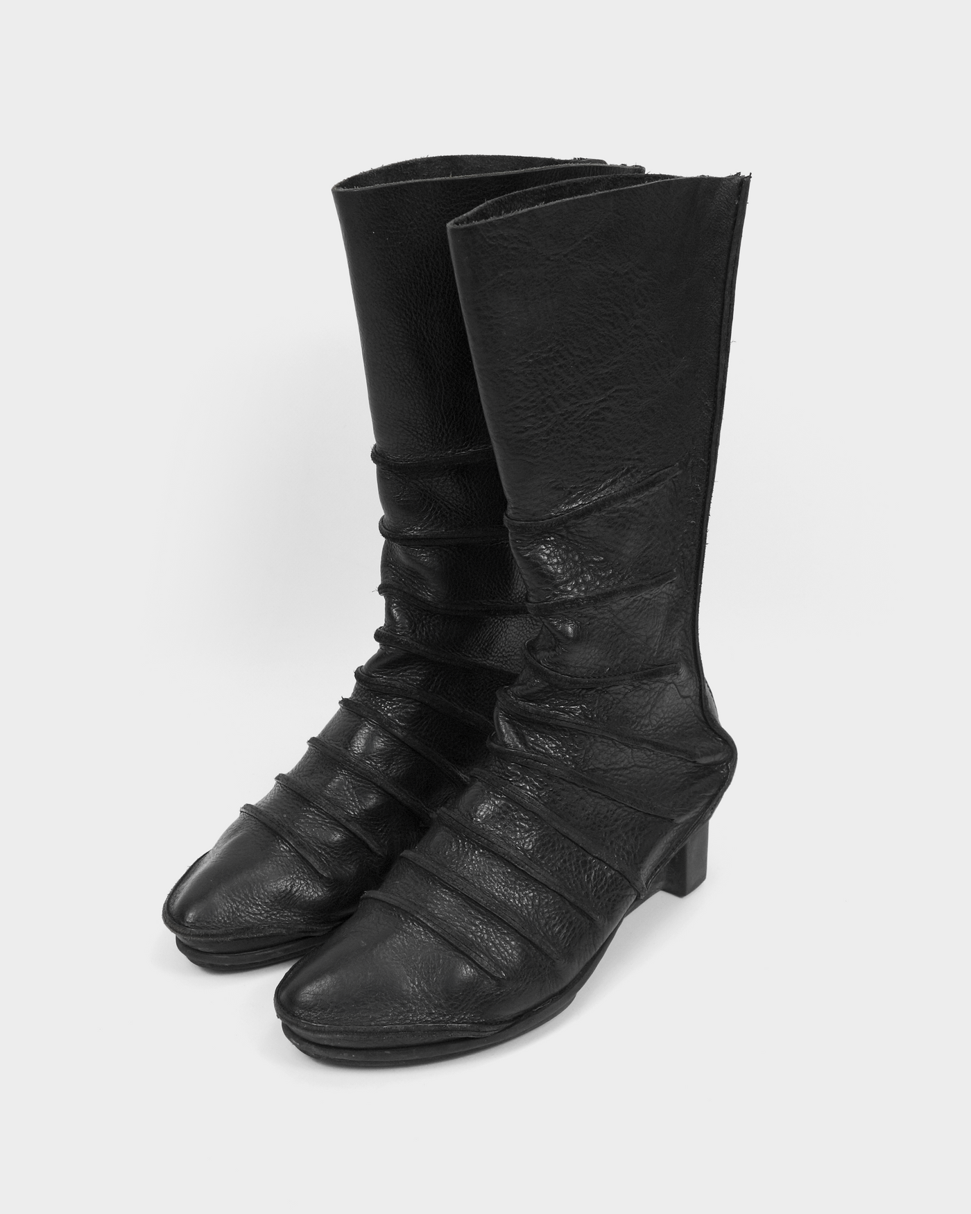 Trippen Cross Sole Black Leather High Boots 2000's