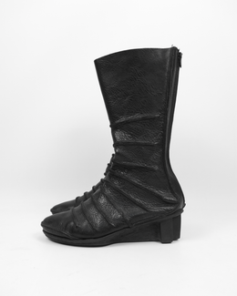 Trippen Cross Sole Black Leather High Boots 2000's