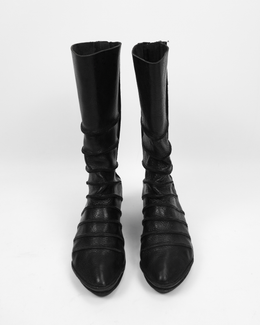 Trippen Cross Sole Black Leather High Boots 2000's