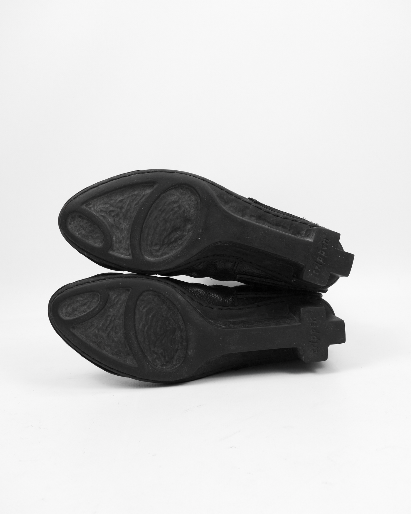 Trippen Cross Sole Black Leather High Boots 2000's