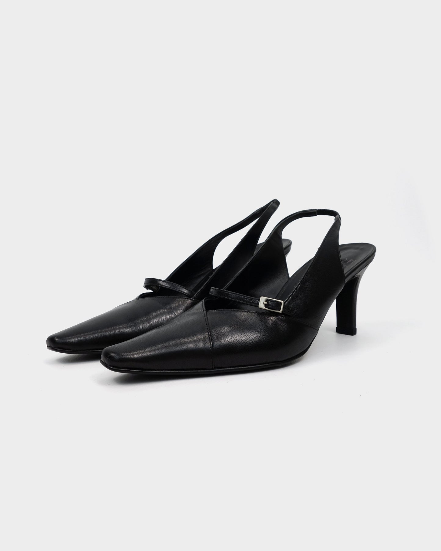 Tion By Kansai Yamamoto Black Leather Shoes 1990’s