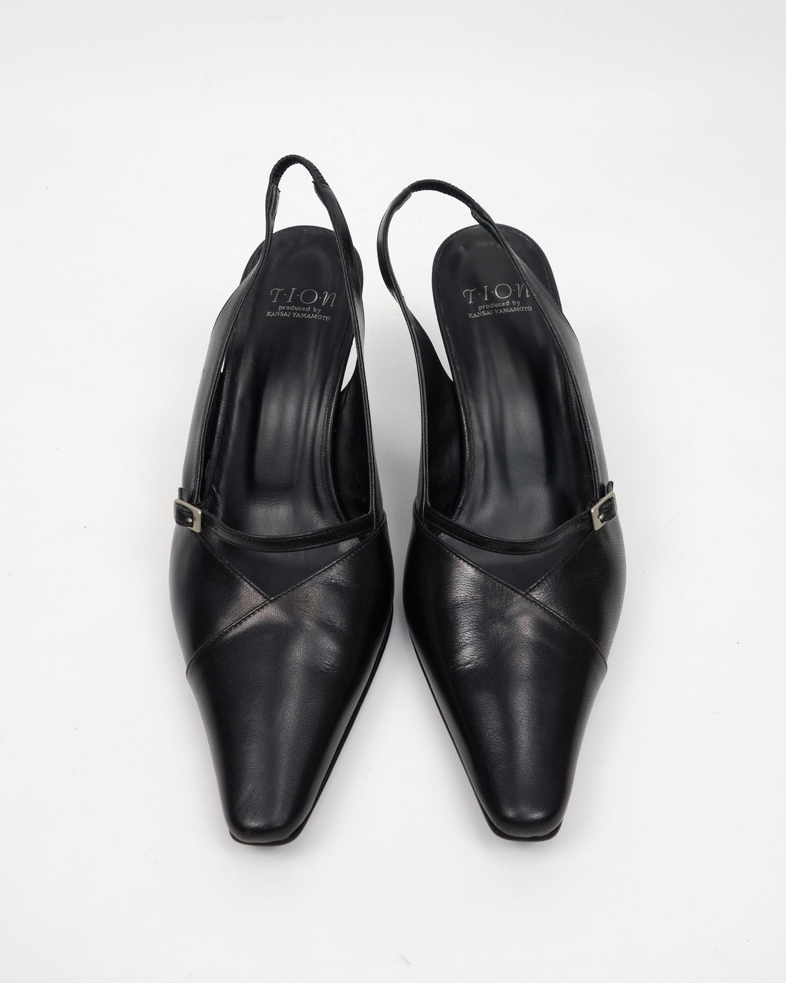 Tion By Kansai Yamamoto Black Leather Shoes 1990’s