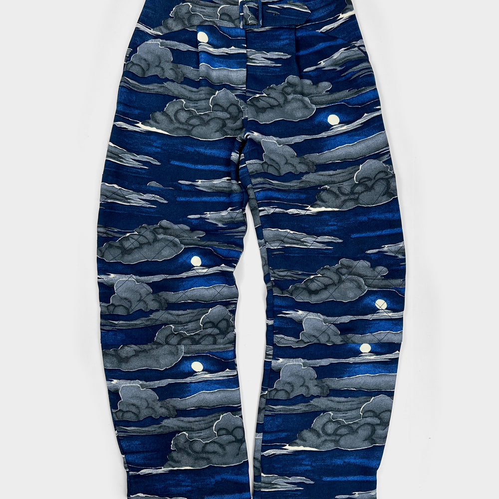 Kenzo Blue Printed Fluid Pants 2000's