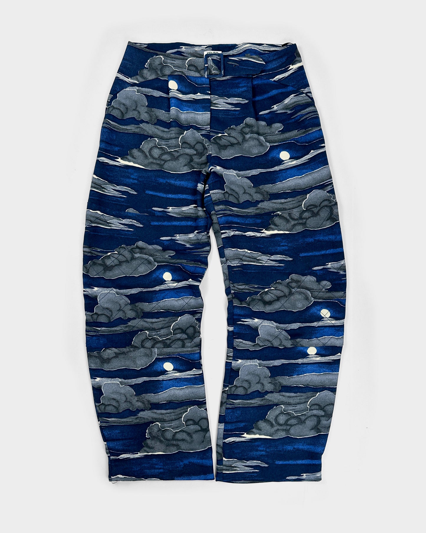 Kenzo Blue Printed Fluid Pants 2000's