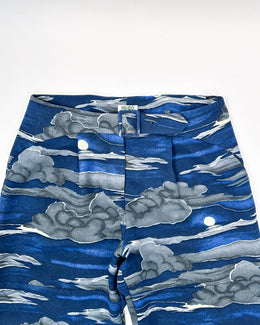 Kenzo Blue Printed Fluid Pants 2000's