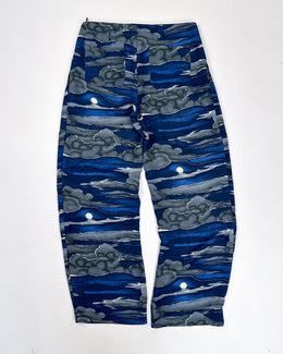 Kenzo Blue Printed Fluid Pants 2000's