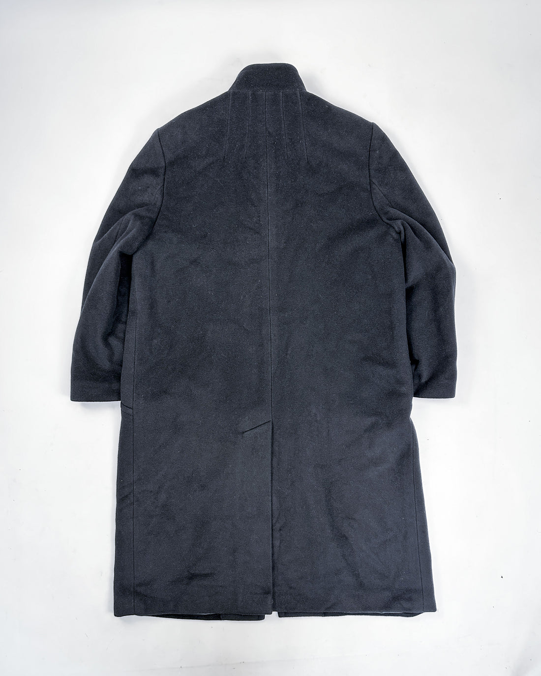 Balenciaga Uniform Black Wool + Cashmere Long Coat Jacket 1990's