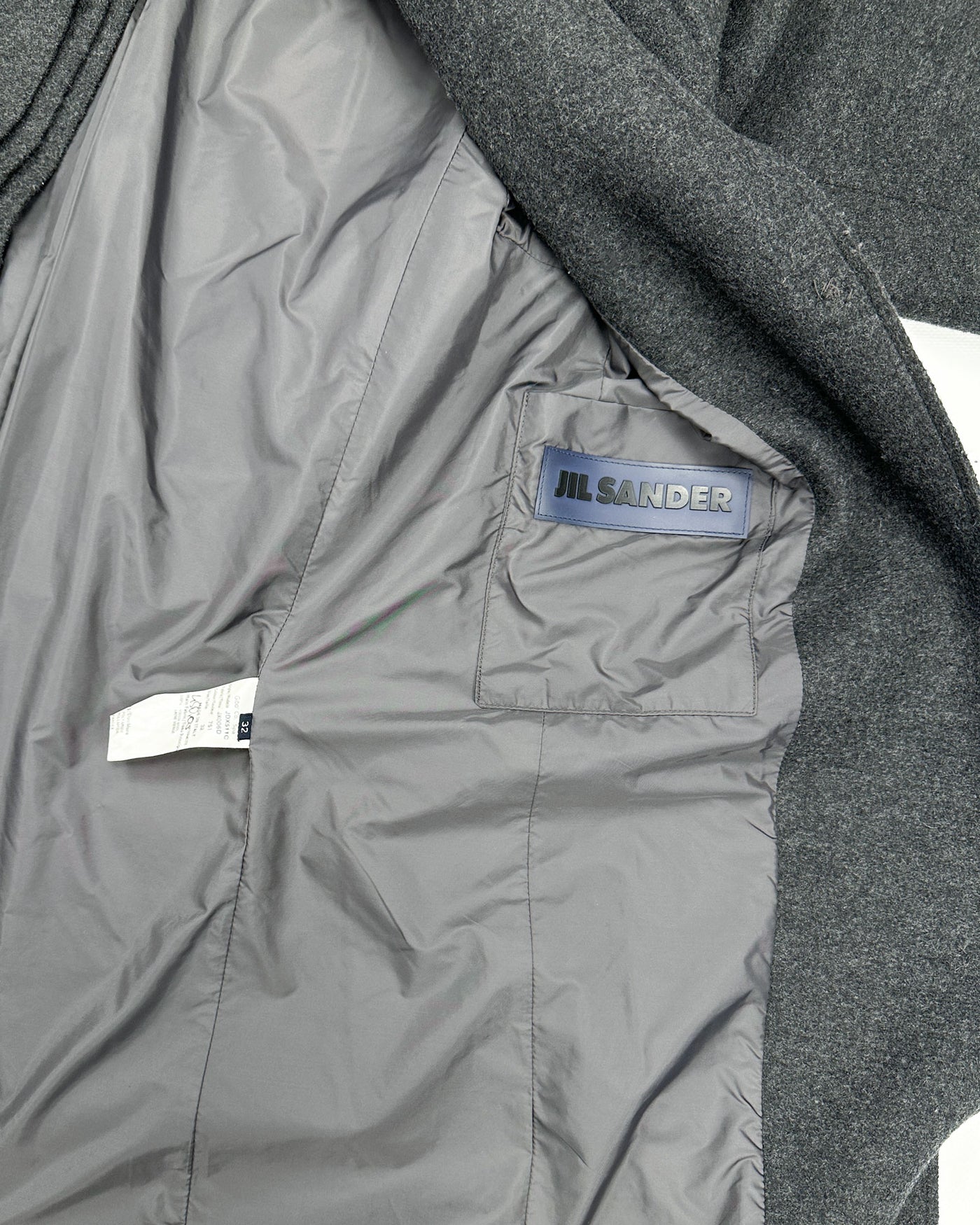 Jil Sander Virgin Wool Dark Grey Coat 2000's