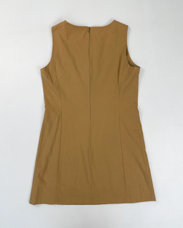 Paco Rabanne Black Leather Flower Dress 1990's