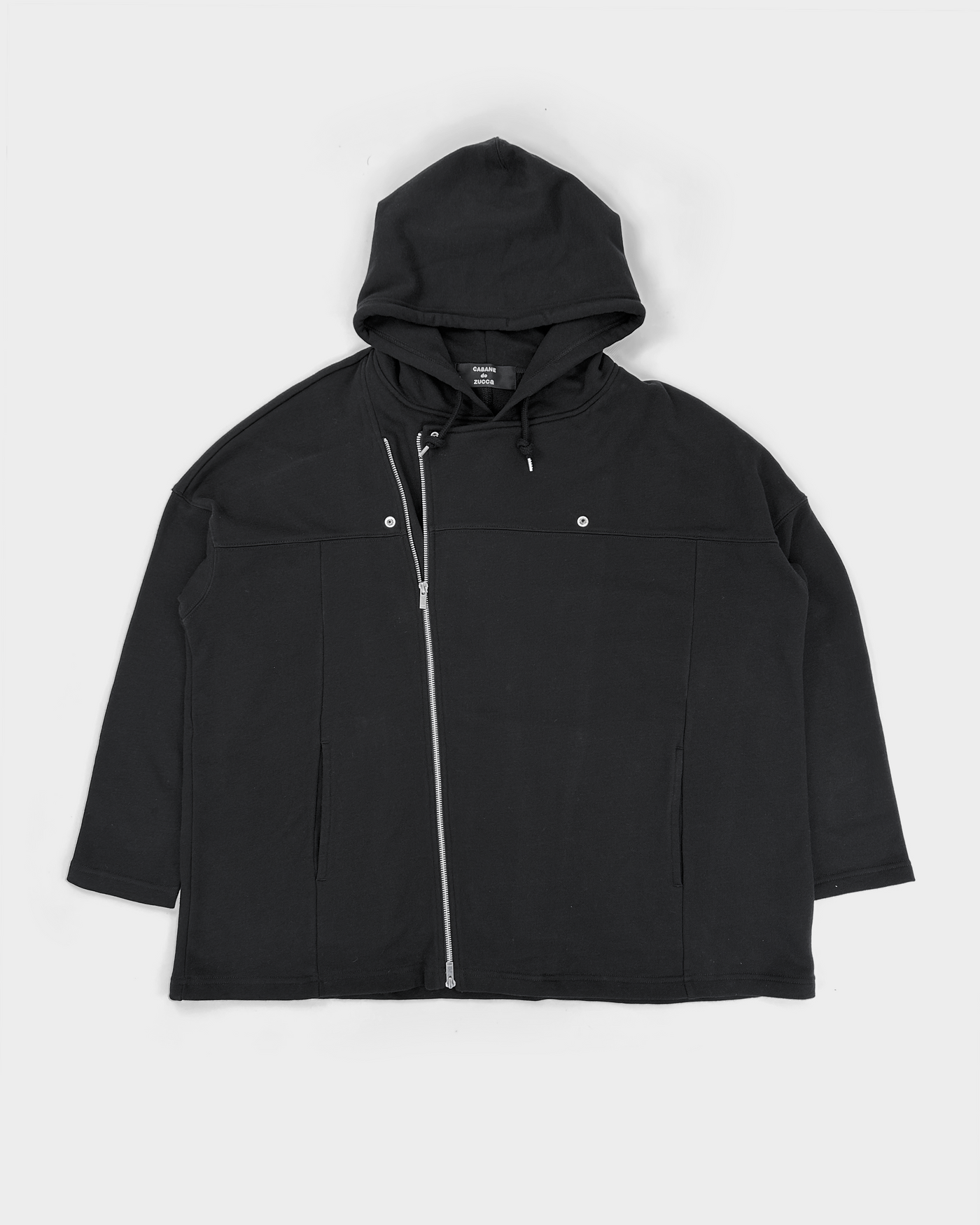 Cabane de Zucca 2-Position Black Hoodie 2000's – Vintage TTS Cabane de Zucca 2-Position Black Hoodie 2000's – Vintage TTS