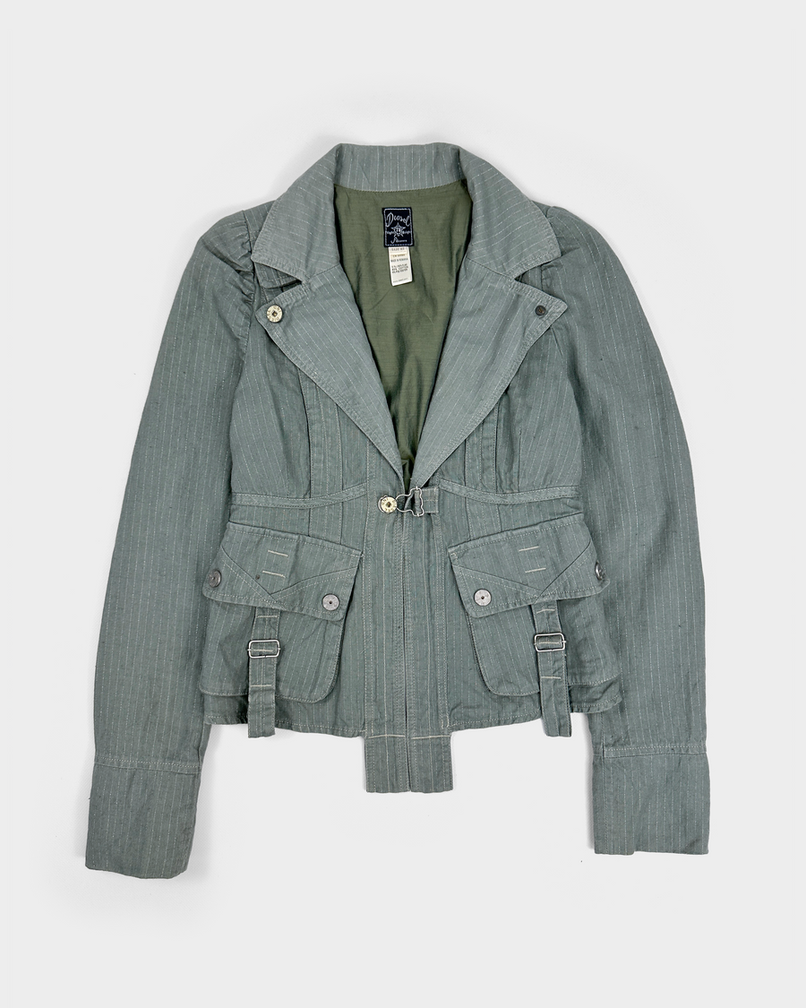 Diesel Linen + Cotton Cropped Jacket 2000's