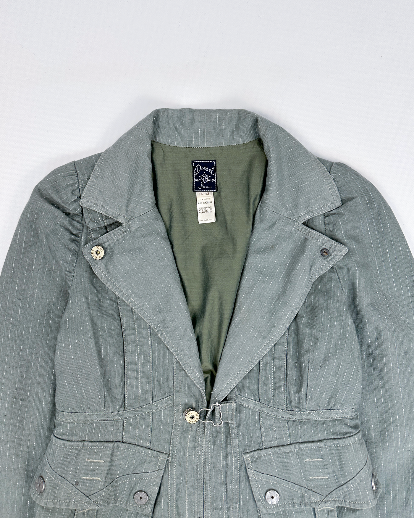 Diesel Linen + Cotton Cropped Jacket 2000's